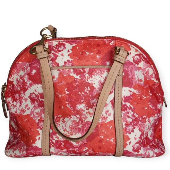 Coach Peyton Floral Cora Domed Satchel, Pink & Red #F31341 EUC. - Picture 4 of 12